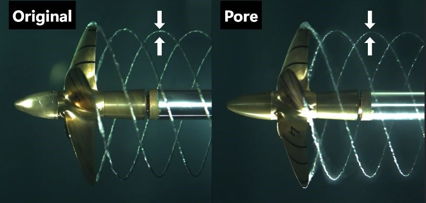 Optimization of Pressure Pore Applications on Marine Propellers with Respect to Propeller Performance, Cavitation, and Underwater Radiated Noise